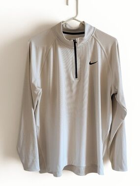 Nike Dri-Fit ADV Quarter Zip Pullover Long Sleeve Tan Oatmeal Sz L
